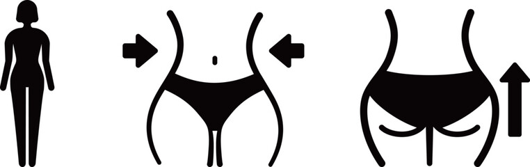 女性　ウエスト　ヒップ　アイコン