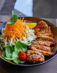 fried fish with vegetables
