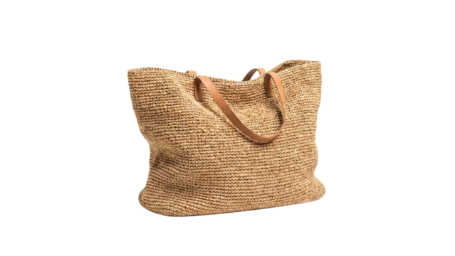 Soft woven straw tote bag with leather handles summer fashion and accessories
 - Powered by Adobe