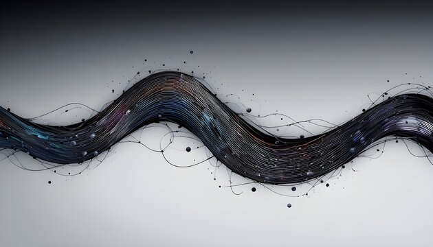 Abstract Dynamic Sound Wave Element on Black Gradient Background Illustration"