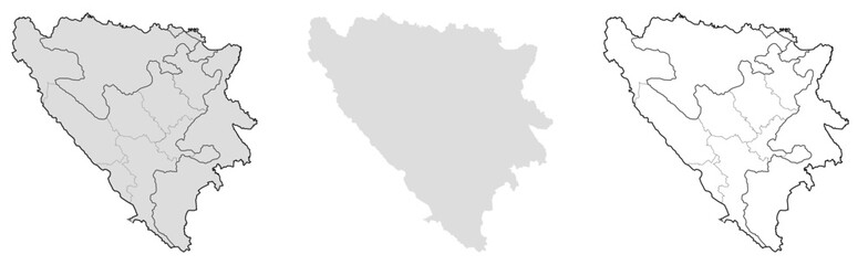 Bosnia and Herzegovina country vector map. Useful for education and location-based content.