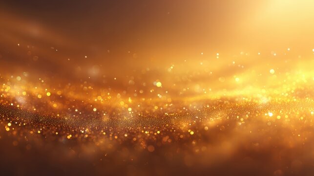 Golden lights create blurred abstract background defocused golden illumination creates soft radiant glow
