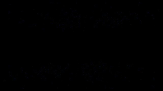 small blue particles moving and falling random on black background 4k footage, celebrations and background loop animation 4k footage, particles animation