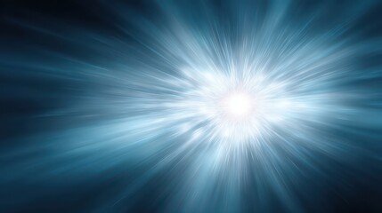 Bright blue background with radiating light burst intense blue hue surrounds bright ethereal light explosion