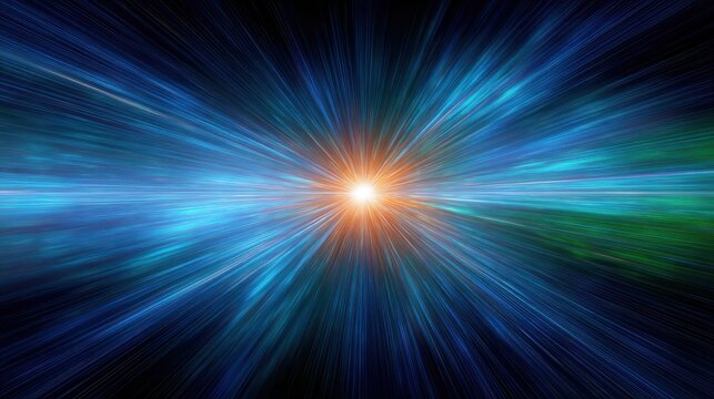 Bright blue green background features vibrant starburst dynamic blue green backdrop illuminated by radiant starburst - Powered by Adobe