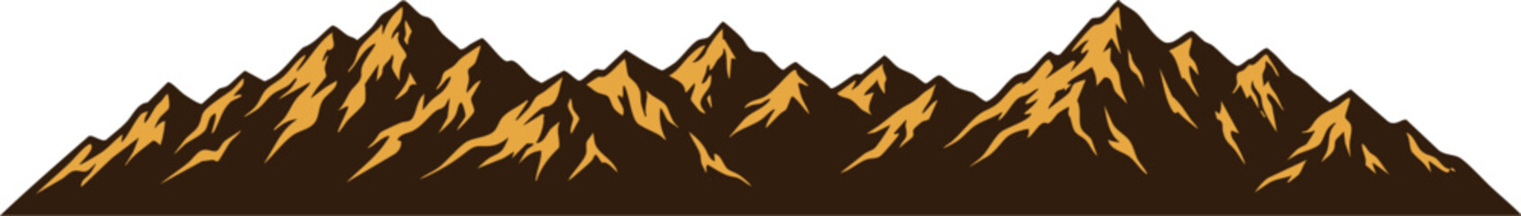 Long Mountain Hill Range Illustration Vector EPS