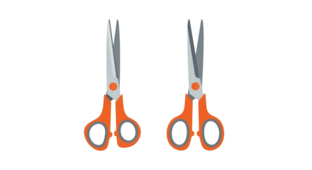 Orange Handled Scissors Vector Illustration On Black Background