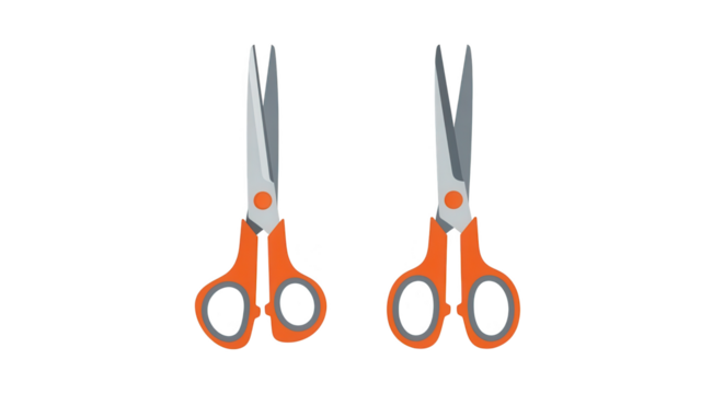 Orange Handled Scissors Vector Illustration On Black Background