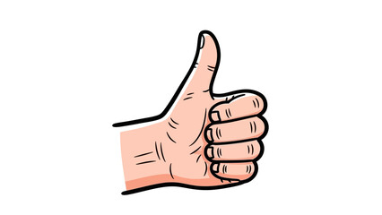Thumbs Up Gesture Illustration Vector Graphic for Approval and Agreement