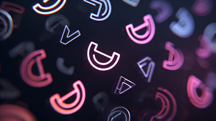 3D rendering neon line elements