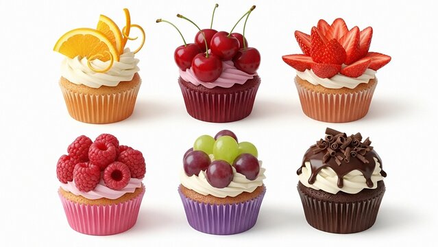cupcake with fruit and chocolate 