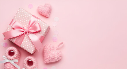 pink gift box with bow