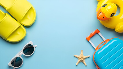 Summer Vacation Travel Essentials Flat Lay holiday