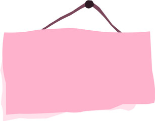 cute cartoon hand drawn cardboard hanging sign for business or shop information or memo