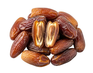 Pile of pitted dates isolated cutout PNG