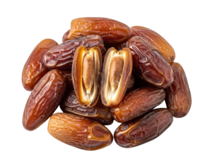 Pile of pitted dates isolated cutout PNG