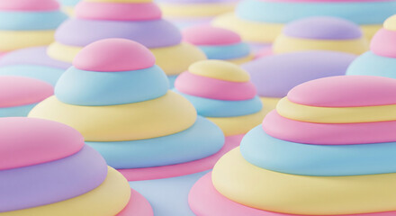 Pastel candy drops creating a playful and cheerful background, perfect for children's designs or sweet treat promotions, conveying joy and lightheartedness