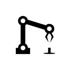 AI Robotics Arm Monochrome Vector Illustration