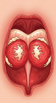 Medical Illustration of Human Reproductive System Anatomy.