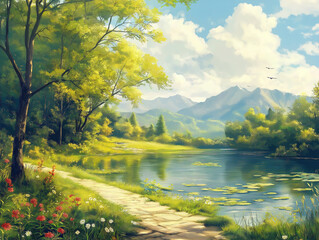 Soothing Landscape Symbolizing Quiet Recovery and Fresh Starts