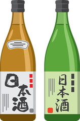瓶に入った日本酒のイメージイラスト