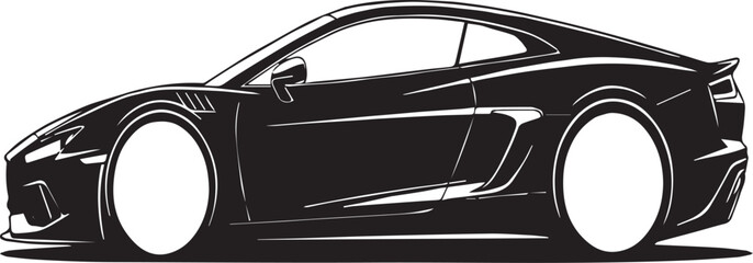 High performance sports coupe car vector graphic ideal for automotive decal or logo design. isolated PNG with Transparent Background