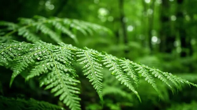 Focus on the intricate details of a fern frond unfurling, highlighting the delicate fiddlehead and its growth progression in a natural setting. close up, macro, slow motion