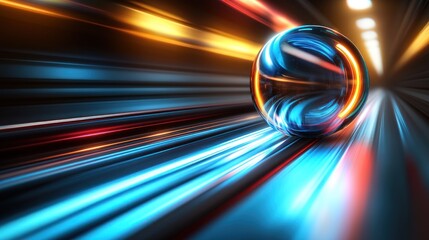 Sphere moving fast in a vibrant tunnel