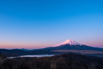富士山　夜明け　石割山