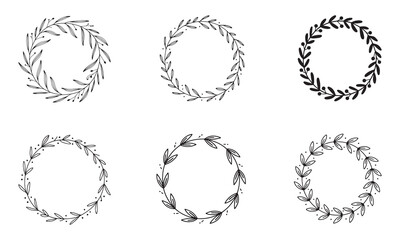 Elegant circular floral border design with delicate petals and leaves perfect for invitations cards and decorative framing applications