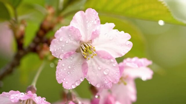 The intricate details of a single blossom, showcasing its delicate petals, vibrant colors, and unique structural beauty, perhaps with morning dew. macro perspective