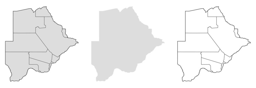 Botswana vector map.