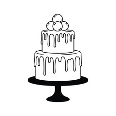 Two tiered cake with dripping icing