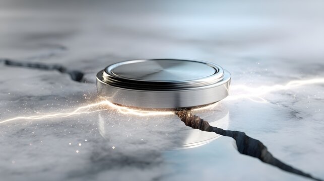 Button activation causing seismic disruption, digital interface, power surge, concept of control and impact. - Powered by Adobe