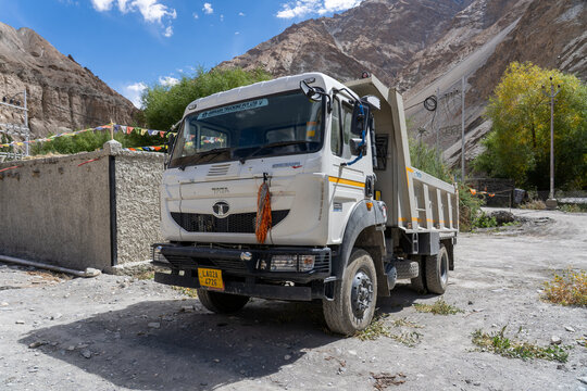Skiu, India - September 18, 2024: A parked Tata Signa truck
