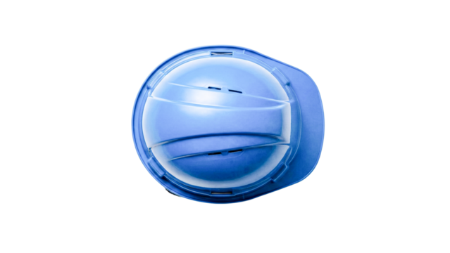 Blue construction safety hard hat protective shell design
