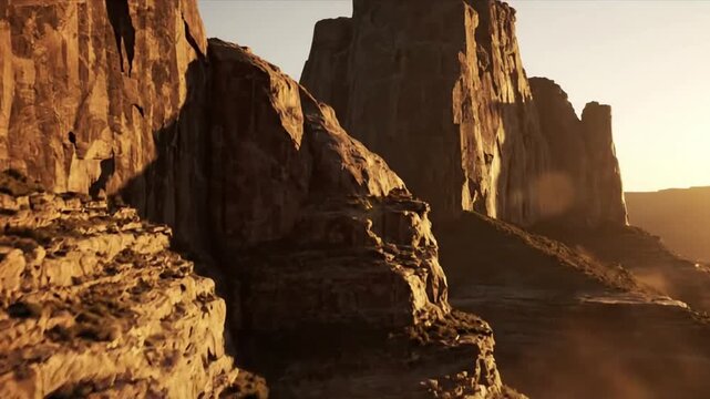 Capturing the majestic, ancient geological formations, showcasing the raw power of erosion and the passage of millennia through stratified rock layers.