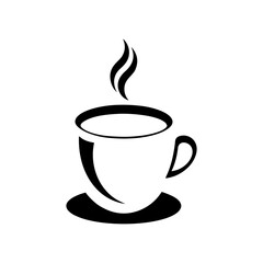 Obraz premium Café Coffee Cup Logo Graphic on White.