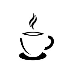 Obraz premium Coffee Logo Cup Silhouette Vector Isolated.