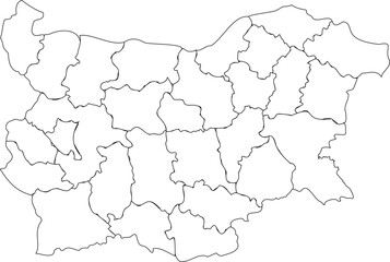 Fototapeta premium Outline map of Bulgaria on white background 