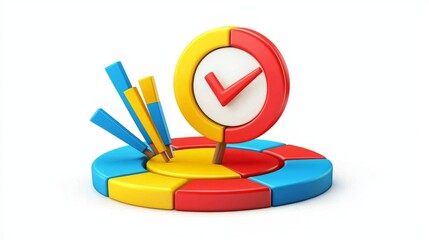 Abstract vector depicting target setting and progress monitoring.