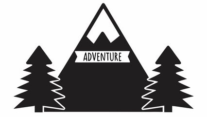 Fototapeta premium Embrace the adventure with this mountain and pine tree design, perfect for outdoor enthusiasts and travel bloggers, ready to inspire wanderlust and exploration