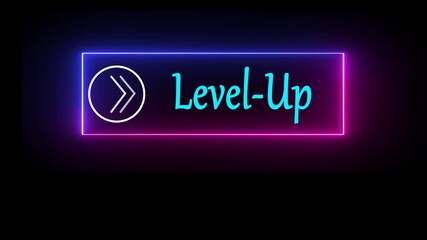 neon text level up - Powered by Adobe