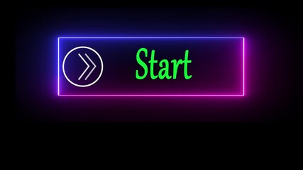 neon text start on black background - Powered by Adobe