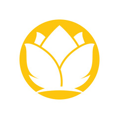 Elegant and beautiful blooming flower logo illustration