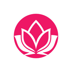 Elegant and beautiful blooming flower logo illustration