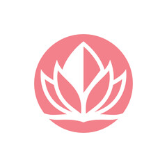 Elegant and beautiful blooming flower logo illustration
