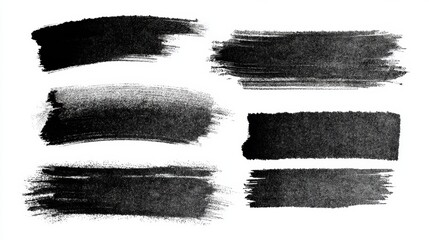 Rough Black Brush Stroke Templates for Bold Artistic Designs and Creative Projects