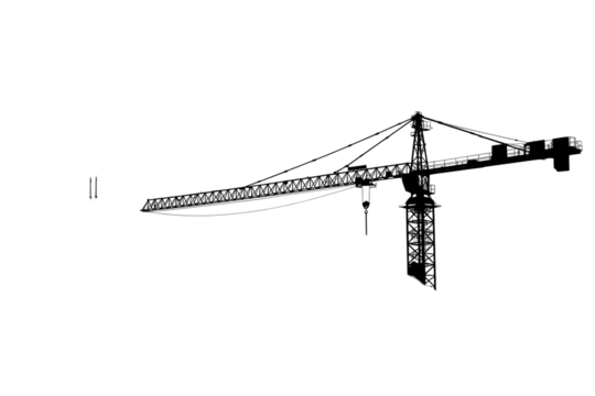 Abstract geometric pattern of glowing white lines isolated on transparent background