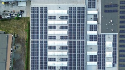 Commercial solar energy farm in rural landscape